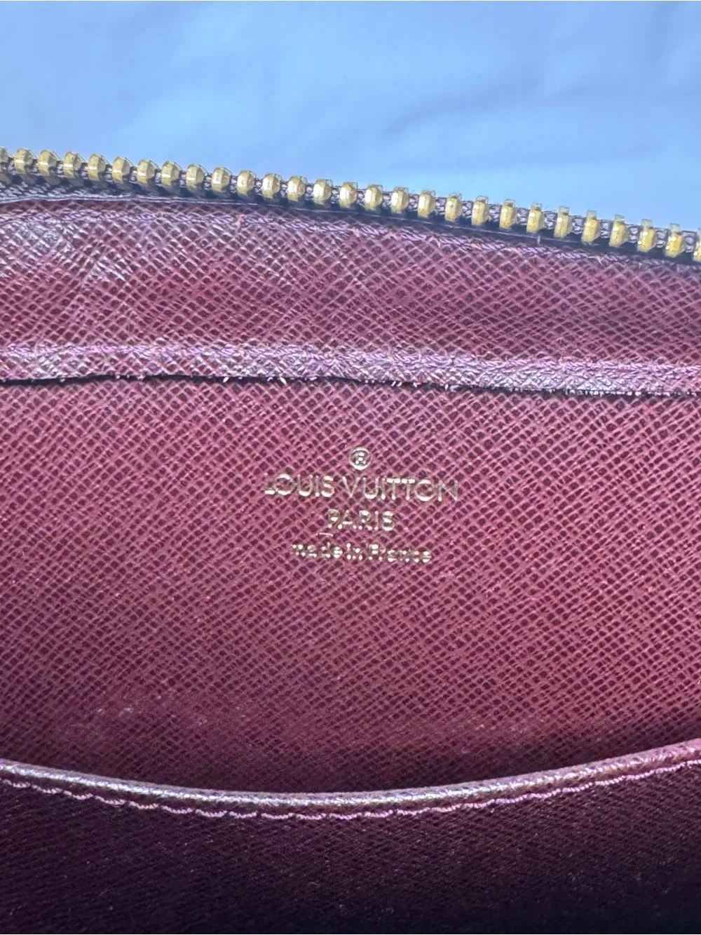 Louis Vuitton Dark Brown Leather Wristlet Clutch
